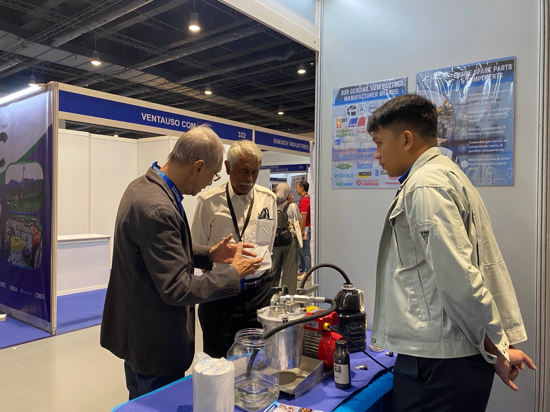 Product presentation at MOTEX Philippines booth PHILMARINE Expo 2026