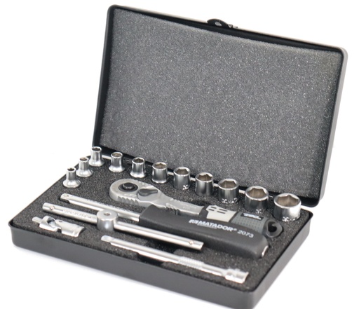 [2115 9160] Socket Set M1, Hex, 16-pc, 6.3 mm (1/4"): 4-13 mm