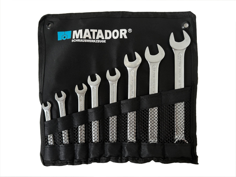 MATADOR Combination Wrench Set DIN 3113 A, Flat, Angled, 8-22 mm, Set