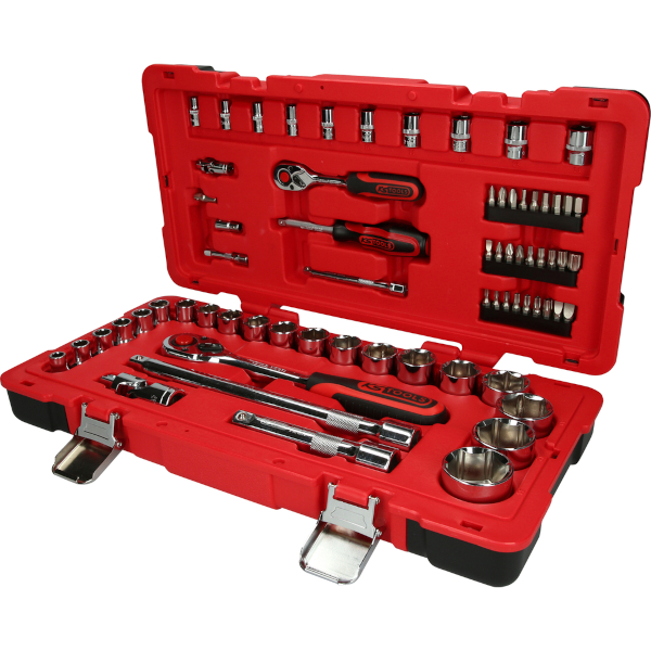 KS Tools CHROMEplus Socket Set 1/4" + 1/2", 68-piece