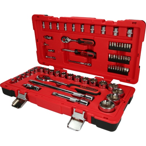 [958.0668] KS Tools CHROMEplus Socket Set 1/4" + 1/2", 68-piece