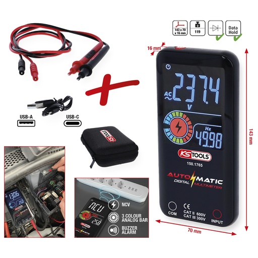 [150.1765] Automatic Digital Multimeter incl. Test Leads