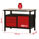 Workbench with 3 Drawers and 1 Door, H840xW1200xD600mm