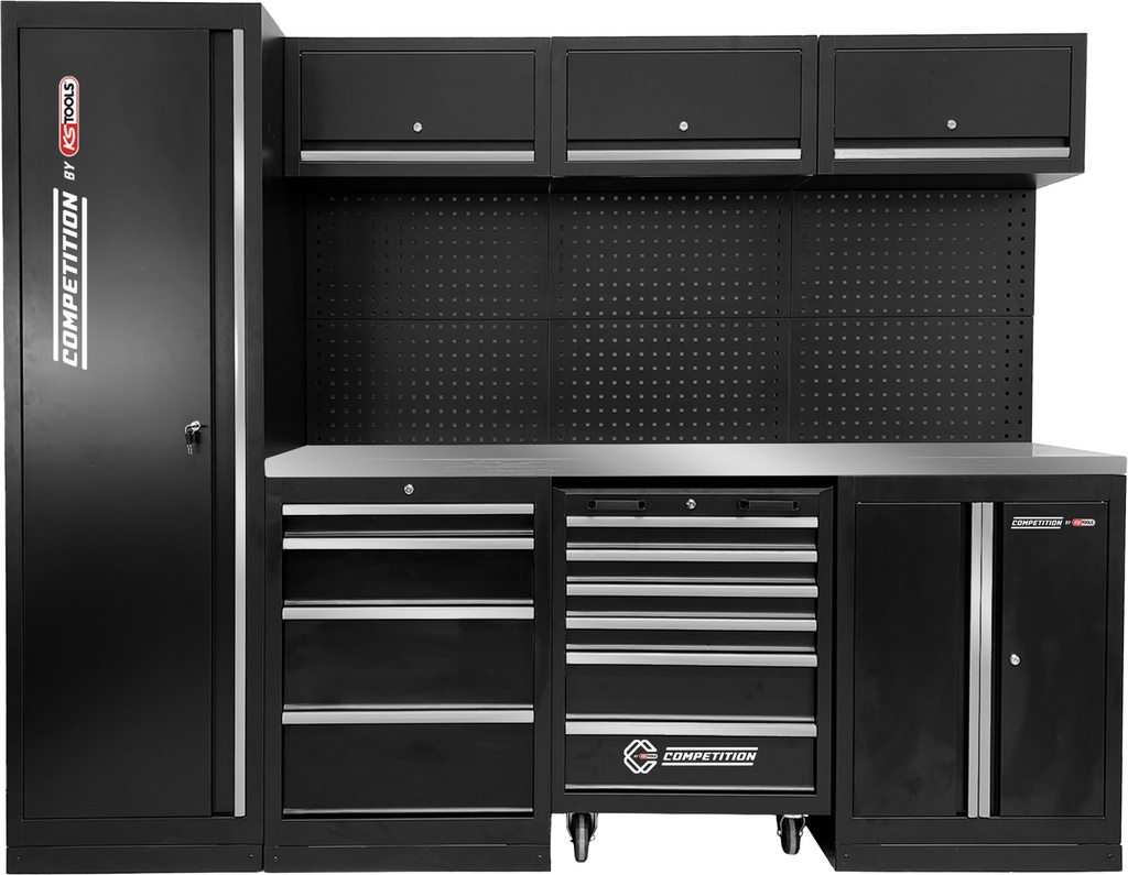 COMPETITION Workshop Cabinet System with Stainless Steel Worktop